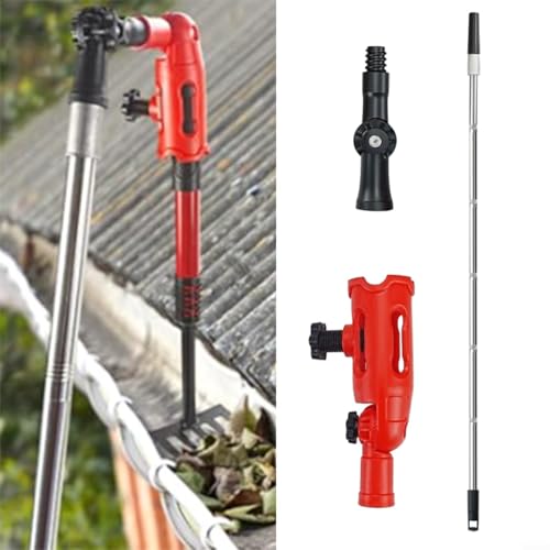 EXTRWORY Aste per la pulizia delle grondaie con estensione telescopica da 1,70 m e 2 adattatori regolabili per un adattamento personalizzato