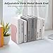 Chewtoyo Metal Bookend Expandable, Adjustable Organizer Book with Rustproof Coating, Smooth Edge Desk Holder Book for Magazines, Files, Notebooks, School Office Storage