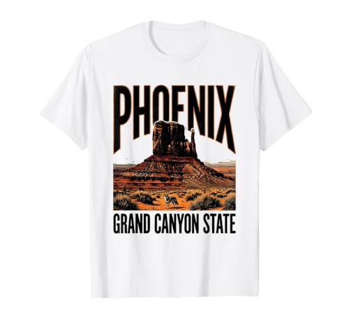 Phoenix Grand Canyon State Vintage Arizona Desert Wildlife T-Shirt, Men, White, Small