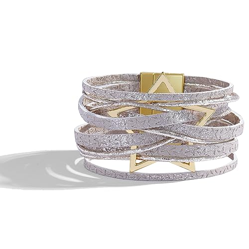 Long tiantian Leather Bracelets for Women Men Heart Wrap Bracelets Western Jewelry Cowgirl Outfits Birthday Gifts for Her