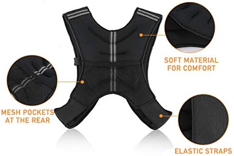 ZELUS Weighted Vest for Strength Training, 5kg/7kg/11kg/14kg Adjustable Exercise Equipment for Home Gym, Iron Sand Weight Vest with Armband Holder for Men Women Fitness Workout Cardio