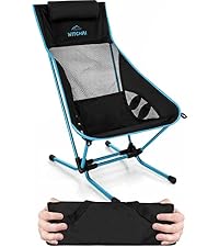 normani Hochlehner Outdoor Faltstuhl klappbarer Stabiler Campingstuhl Anglersessel mit Kopfkissen