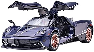 iPariser Alloy Collectible Blue Pagani Huayra Dinastia Toy Vehicle Pull Back Die-Cast Car with Lights and Sounds