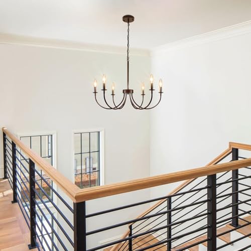 Puyveyor 6-Light Farmhouse Chandelier For Dining Room Lighting Fixtures Hanging thumb #8