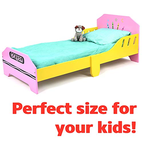 Kiddi Style Children's Junior Fun Crayon Themed Wooden Bed Kids Beds UK
