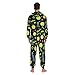 miaozhen Unisex Adults One-Piecing Pajamas Fashion Baseball Green and Black Couples Costumes Hooded Pijama de una pieza XXL