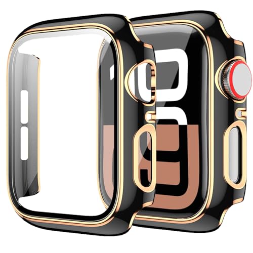 YAODLE Apple Watch P[X AbvEHb` Jo[ Series 9/8/7 45mm Ή Apple WatchیP[X PC+KX f 3DȖʃGbW ߗ Sʕی ho LYh~ y(45mmCubN{[YGb