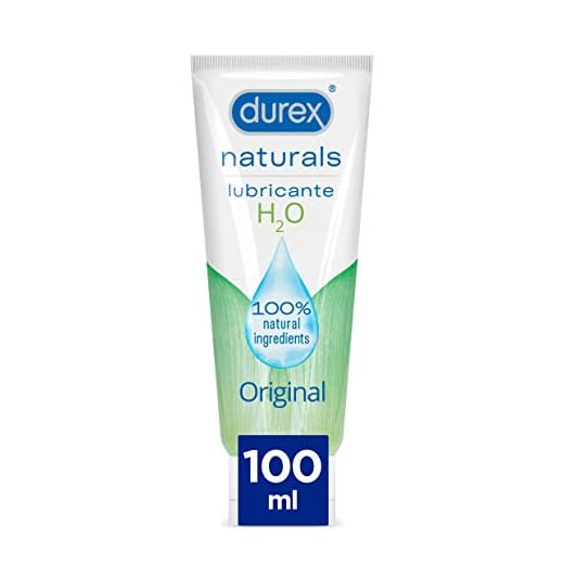 Durex Naturals H2O Lubricante Base Agua, 100% natural sin fragancia, colorantes ni agentes irritantes - 100 ml