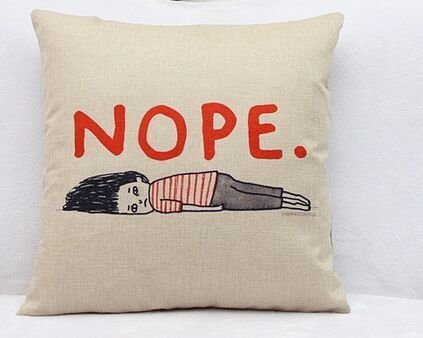 Yingke Nope Cotton Linen Throw Pillow Case Shell Cushion Cover For Home Decorative