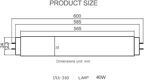 Miniatura 7 de Tubo fluorescente de tubo fluorescente que simula la luz solar del mediodía, apto para hospital, escuela, fábrica, laboratorio prueba Uva 340 tubo