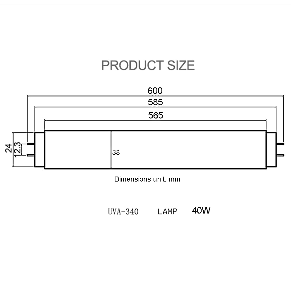 Les lampes de laboratoire Uva 340 remplacent le tube de vieillissement de la lampe fluorescente chauffante pour simuler la lumière du soleil de midi pour le test d'usine scolaire (UVA340-40W-T12-600)
