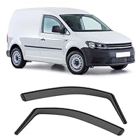 GEARMONSTER Windabweiser Passend Für Volkswagen Caddy 2005-2018, Regenabweiser, Integrierte Deflektoren Integrierter Windabweiser, Vorne, Schwarz, 2 Stück