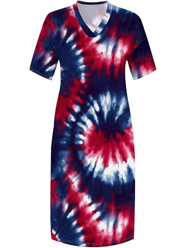 Image of PinkPatty Women's Oversize V Neck Short Sleeve Maxi Dress with Pockets