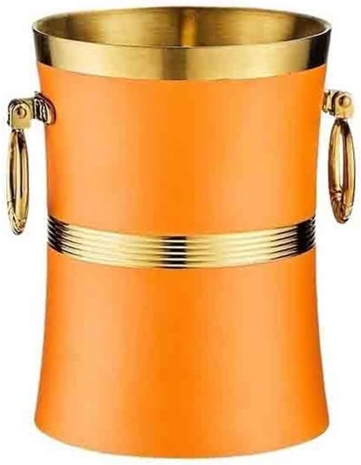 Ice Bucket Commercial Bar Beer Wine Creative Ice Bucket Stainless Steel Ice Bucket Ice Pellet Bucket Bar Champagne Bucket Ice Container(Orange)