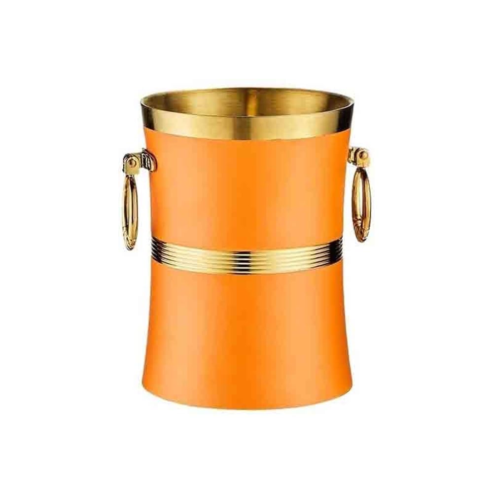 Secchiello per Il Ghiaccio per Cocktail Bar Commerciale Birra Vino Secchiello Ghiaccio Creativo in Acciaio Inossidabile(Orange)