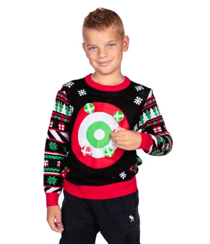Pull de Noël Moche Enfant Cible de Fléchettes pour Éviter l'Ennui à Table - 4