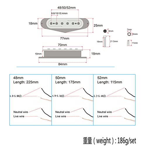 Ogdni Alnico 5 Strat Pickup Single Coil Pickups Guitar Neck/Middle/Bridge Pickup Cream For Strat Squier Electric Guitar (White) #TOP6