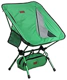 Trekology YIZI Go Portable Camping Chair Adjustable Height - Compact Ultralight Folding Backpacking Chairs in a Carry Bag, Heavy Duty 300 lb Capacity Hiker, Camp, Beach, Outdoor (Green)