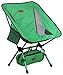 Trekology YIZI Go Portable Camping Chair Adjustable Height - Compact Ultralight Folding Backpacking Chairs in a Carry Bag, Heavy Duty 300 lb Capacity Hiker, Camp, Beach, Outdoor (Green)