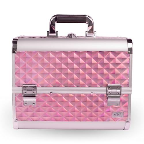 Maleta De Maquiagem Profissional Anna Make Grande Vazia - Rosê