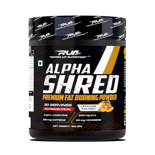Ripped Up Nutrition Alpha Shred Fat Burner- Fat Burner, Lean Toned Body, L-Carnitine 2g, Caffeine 250mg, CLA 500mg, Yohimbine 50mg, Taurine 500mg, Banaba Leaf 185mg, 60 Servings (150gm) (B0D9QSZKYQ) Amazon Price History, Amazon Price Tracker