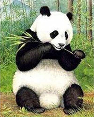 Point de croix kit complet panda pour une décoration murale zen fait-main à la maison