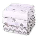Momcozy Muslin Baby Swaddle Blankets, Unisex Soft Swaddle Wrap, Large Neutral Receiving Blanket for Boys and Girls. 47 x 47 inch, Soft Silky 70% Bamboo + 30% Cotton, 3 Pack