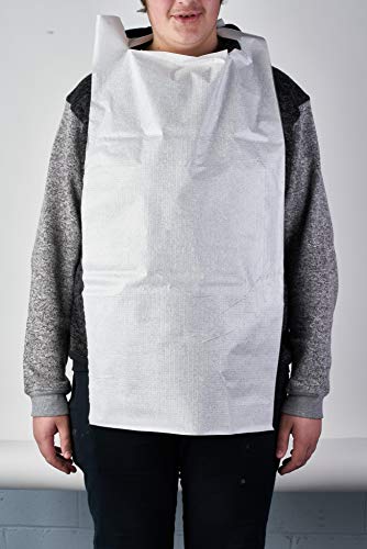 Proheal Tie Back Disposable Adult Bibs 100 Pack -Absorbent Tissue Front, Water Resistant #TOP7