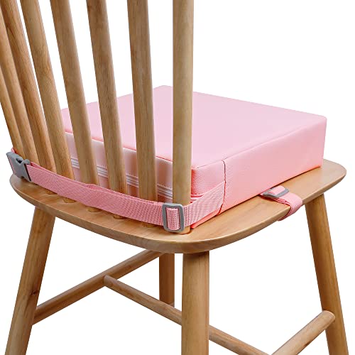 Toddler Booster Seat For Dining Table, Booster Seat For Table With Non-Slip Bottom & Straps, Hoseasca Kitchen Booster Seat With Pu Washable Cover For 4-35 Months(Pink) #TOP11