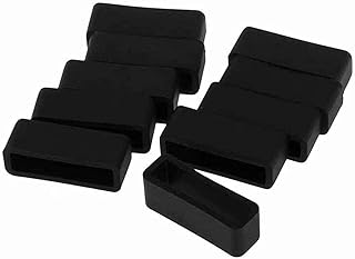 10pcs 22mm Watch Strap Fastener Rings Watch Band Strap Fastener Bands Keeper Replacement Wristband Loops Retainer (Black) Fashion Processed
