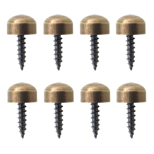8 tornillos decorativos de latón autorroscantes 9mm para muebles
