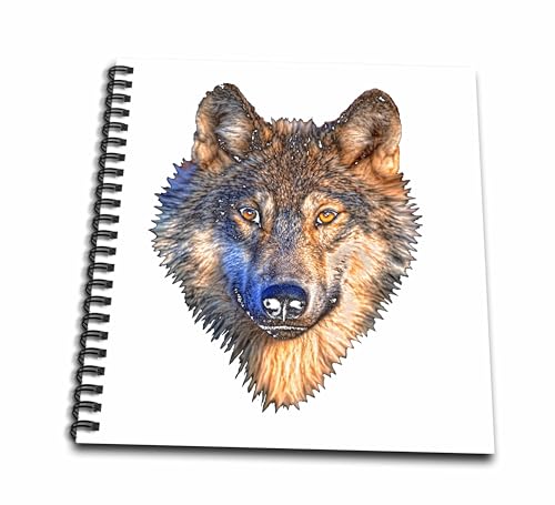 Loup portrait animalier livre de mémoire haut de gamme 3dRose