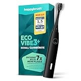 happybrush® Schallzahnbürste Eco Vibe 3+ – 'Die Höhle der Löwen' – TESTSIEGER – Elektrische Zahnbürste mit 8 Wochen Akku – Ultraschall Zahnbürsten – Allblack