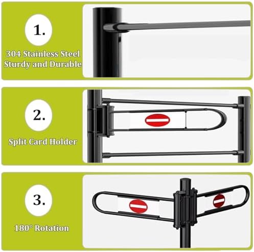 Metal Swing Safety Gate for Supermarkets, Spring-Loaded Cashier Counter Entrance, Automatic Closing Pedestrian Access Door (Silver, 55-80CM) - One-Way Import/Export Gate