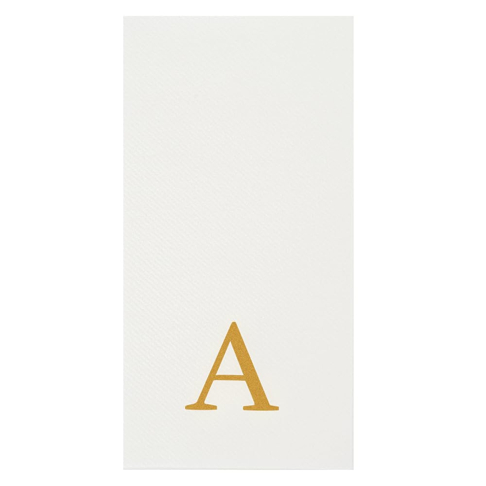 Luxenap - Servilleta rectangular de papel blanco con letra A, diseño de letra A, Air Laid, fuente Sans Serif, 15 3/4 x 8 pulgadas, caja de 2000 unidades