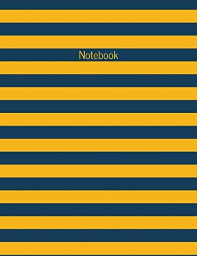 Stripe Yellow Blue Notebook: Journal, Composition Book, 130 pages, Lined, 8.5x11"