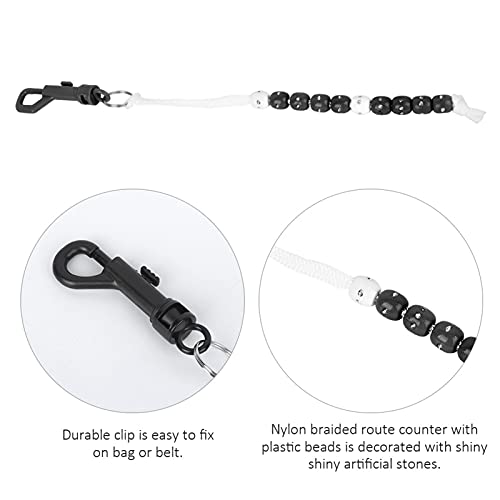 Contador de Puntos para Golf HERCHR, Cuenta Puntos con Cadena de Cuentas de Nailon y Piedras Brillantes Artificiales para Árbitros y Jugadores de Golf (Negro) miniatura 3