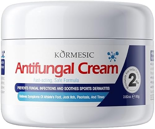 KORMESIC Antifungal Cream, Fast-Acting Safe Formula, 2% Miconazole and Herbal Extracts, Relieves Athlete's Foot, Jock Itch, Psoriasis, 80g