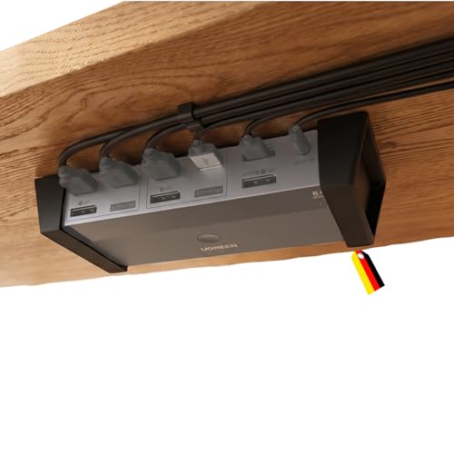 Image of Under Desk Mount for UGREEN KVM Switch 4K60Hz & 8K60Hz Desk Mount with Push Button Mount for 2 PC 2 Monitors