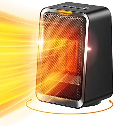 GAIATOP Space Heater for Indoor Use, Quiet 45° Oscillation 1000W Fast Heating Efficient Space Heaters, 2-6-8H Timing PTC Ceramic Heater, Tip-Over & Overheating Protection Portable Heater for Home