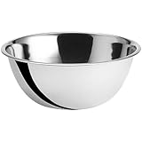 Glownary 8 Qt Stainless Steel Mixing Bowl, 13.25 Inch Diameter, Mirrored Finish, Dishwasher Safe, Stackable, 28 Gauge, Silver