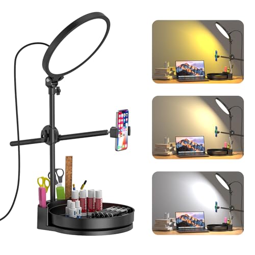 Zoom Desk Ring Light with Stand and Accessories
