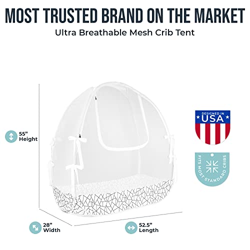 Pro Baby Safety Pop Up Crib Tent, Fine Mesh Crib Netting Cover To Keep Baby From Climbing Out, Falls And Mosquito Bites, Safety Net, Canopy Netting Cover - Sturdy & Stylish Infant Crib Topper #TOP1