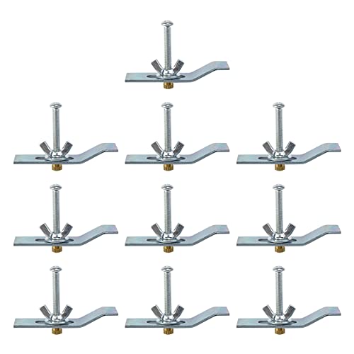 Crapyt Sink Mounting Bracket Sink Clips for Washbasin Undermount Sink 10 Set Stainless Steel Practical with Mounting Screws