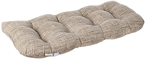 Pillow Perfect Remi Solid Indoor/Outdoor Patio Sofa/Swing Cushion, Tufted, Weather And Fade Resistant, Grey, 19"X44" #TOP1