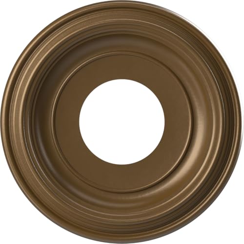 10"OD x 3 1/2"ID x 1 1/8"P Traditional Thermoformed PVC Ceiling Medallion (Fits Canopies up to 5 1/2"), Metallic Champagne Bronze