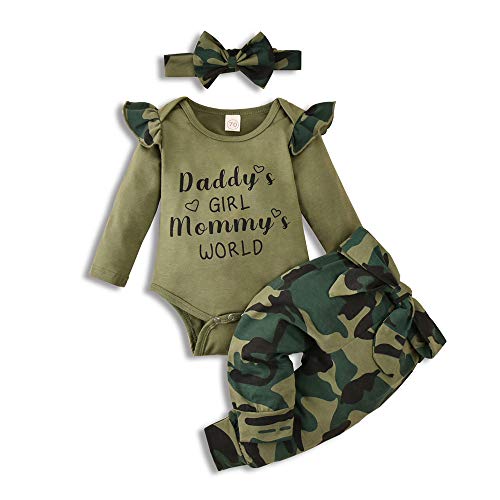 Image of Catpapa Newborn Baby Girl Romper Jumpsuit Bodysuit +Pants Shorts+Headband Outfit Set