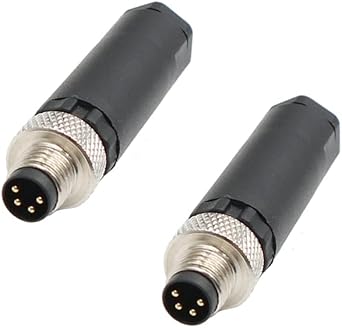 2Pcs M8 4Pin Male Connector, Unshielded Field Assembly Wireable Sensor IP67 A Code Straight Type Adapter 60V 4A AC/DC Industrial Circular Connector Male