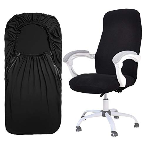 ANSUG Funda de Silla de Oficina, Fundas de Silla de computadora elásticas Protector de Silla giratoria Lavable extraíble Funda de sillón Universal para Oficina - Negro, S