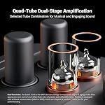 Fosi Audio GR70 Tube Headphone Amp Preamp, Authentic Tube-Amplification with Vacuum 5654W*2 & 6AC7*2, Mini HiFi Preamplifier for Home Audio, 3.5mm & 6.35mm Jacks Supporting 16-300 ohms Impedance